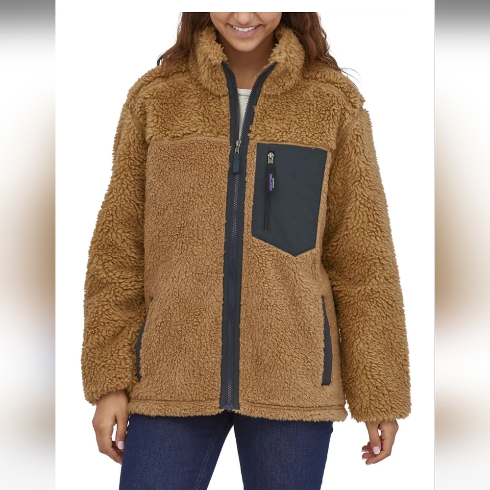 Patagonia retro X womens teddy winter coat khaki navy blue XL new - Picture 2 of 9